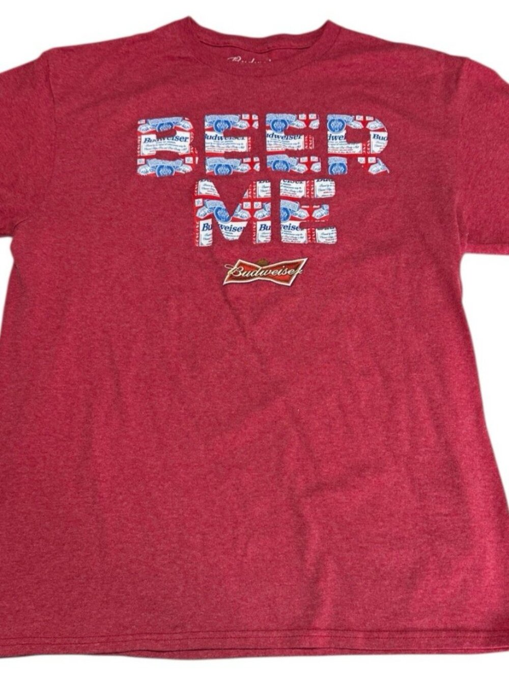 Budweiser King of Beers BEER ME Medium Red Licensed Graphics Logo